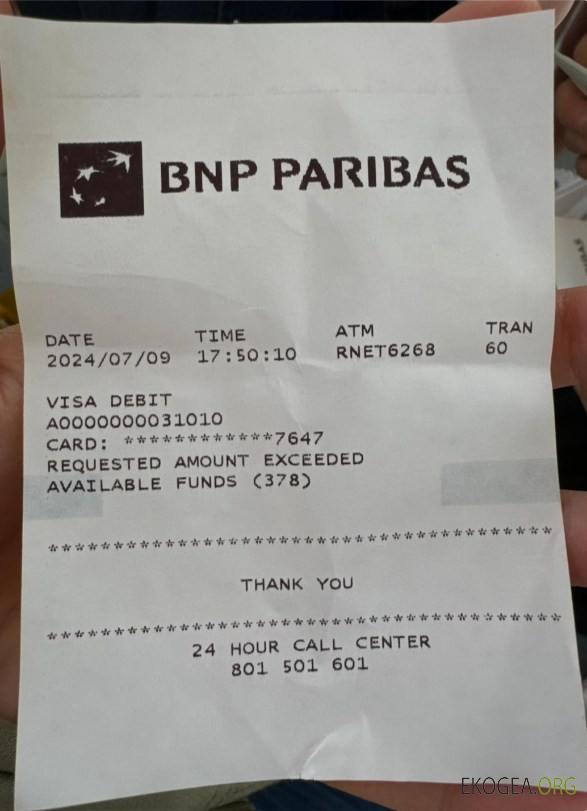 Chèque de paiement France BNP Paribas